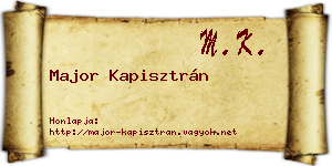 Major Kapisztrán névjegykártya