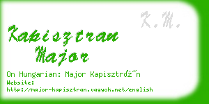 kapisztran major business card
